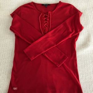 Ralph Lauren Red Long Sleeve Top